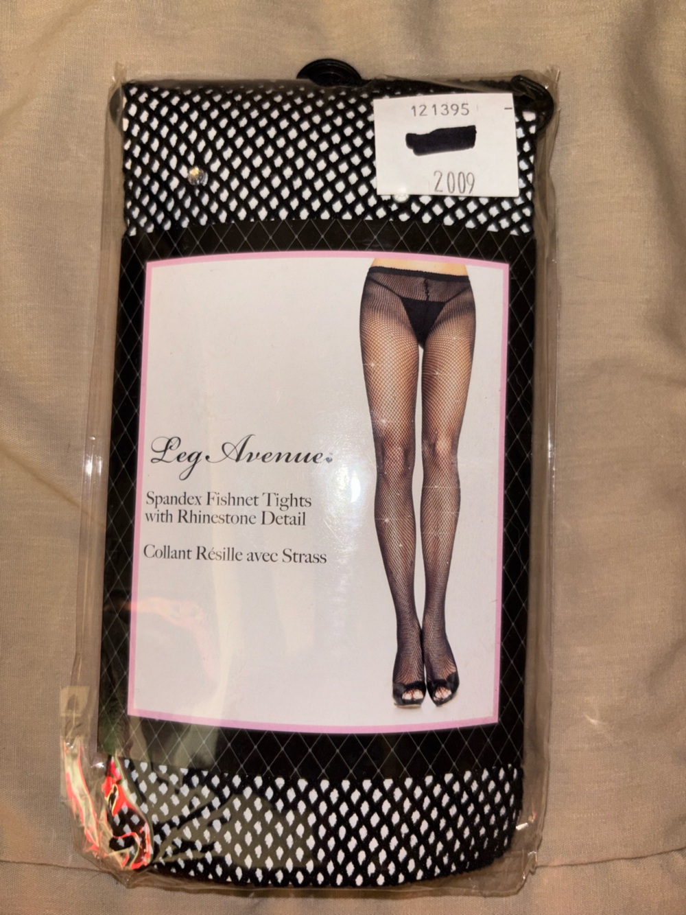 Leg Avenue Black Fishnet Tights with Rhinestone Accents